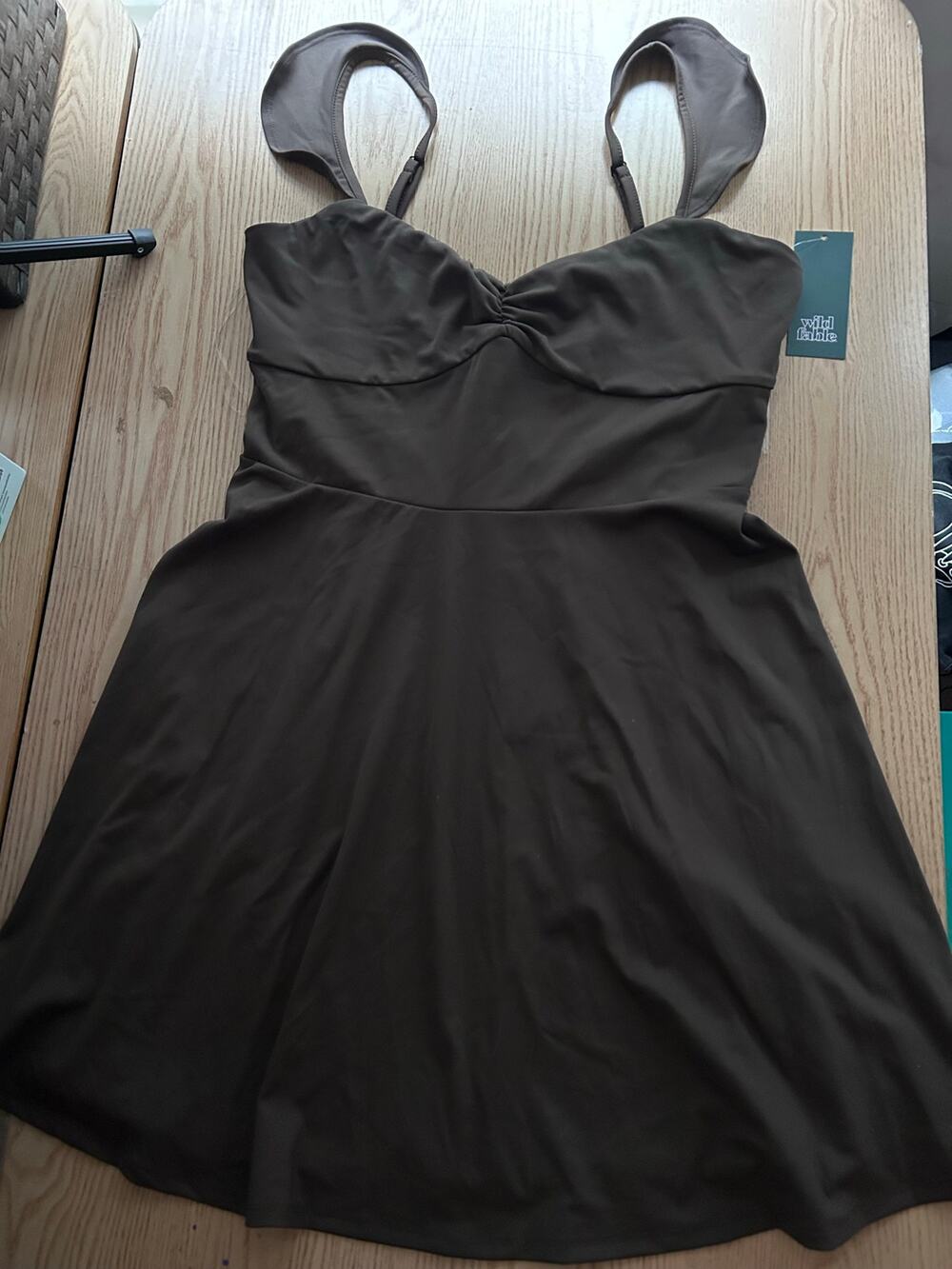 New Women’s Wild Fable 1pc Swimsuit Dress or Casual Dress Brown size Medium